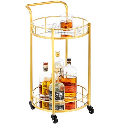 Stainless Steel Luxury Hotel Wine Cart Liquor Trolley Corrosion Resistant Customized Shape