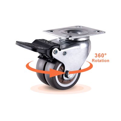 1-3 Inch 10-50KG Load TPR Desk Caster Wheel Dual Light Duty 360 Degree Rotation