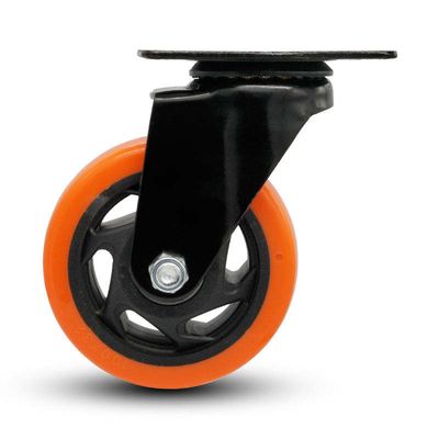 Furniture Use Swivel PVC Caster Wheels 50mm-75mm Diameter With Galvanized Bracket