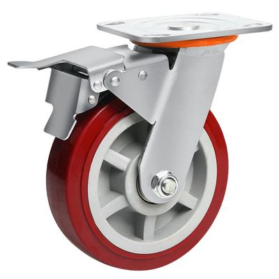 4/5/6/8-Inch Heavy Duty Universal Wheel PU Rolling Swivel Caster Wheels For Furniture Silent Industrial Trolley Wheels