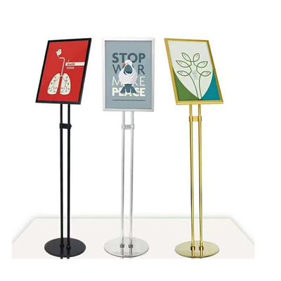 Anti Rust Hotel Lobby Supplies Stainless Steel Sign Display Stand Custom Size