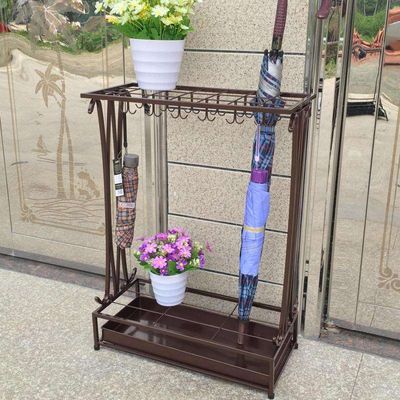 Hotel Metal Wire 10 Slots 21 Slots Umbrella Storage Rack Multi Purpose Rust Resistant