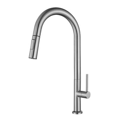 Single Handle 304 Stainless Steel Kitchen Faucet Modern Design Ceramic Valve Core