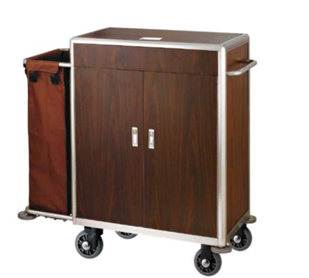 Wooden Fireproof Board Hotel Service Trolley Multifunctional Storage Drawer Guide Design
