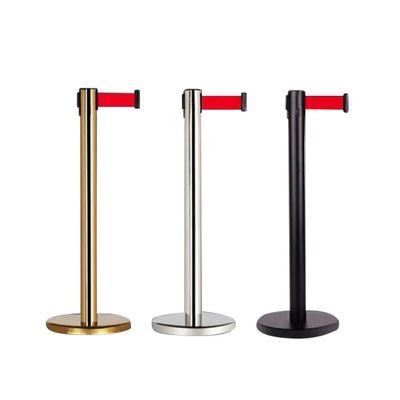 OEM Hotel Supplies Metal Retractable Stanchion , Retractable Crowd Control Barriers