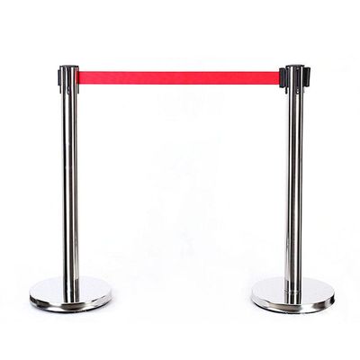 OEM Stainless Steel Hotel Railing Stand Adjustable Length Queue Line Stanchions