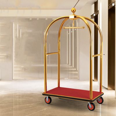Modern Style Stainless Steel Hotel Luggage Cart Suitcase Trolley Customized Color