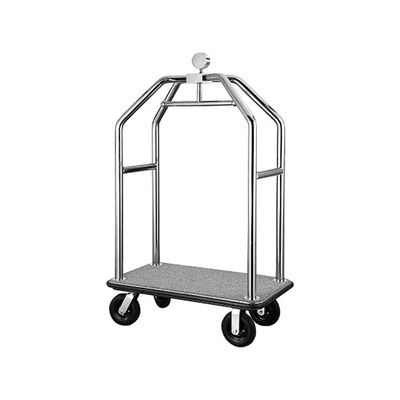 OEM Stainless Steel Hotel Porter Trolley Luxury Crown Foldable Cart For Luggage