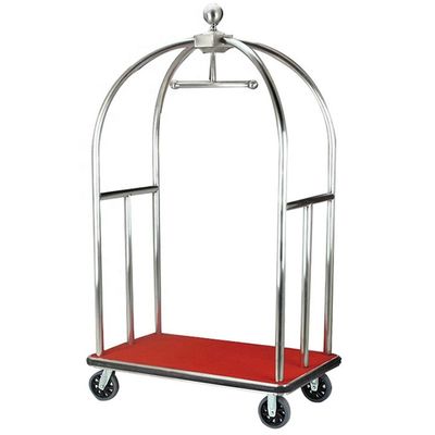Round Crown Molded Hotel Luggage Trolley Suitcase Cart Collision Resistant