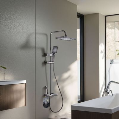 Anti Clogging Design Bathroom Rain Head And Hand Shower Combo Polished Surface