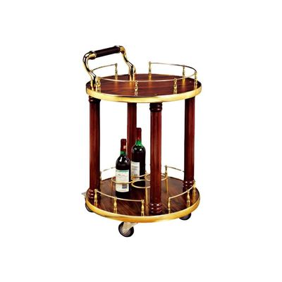 OEM Stainless Steel Hotel Wine Service Cart Liquor Trolley Double Layer Design