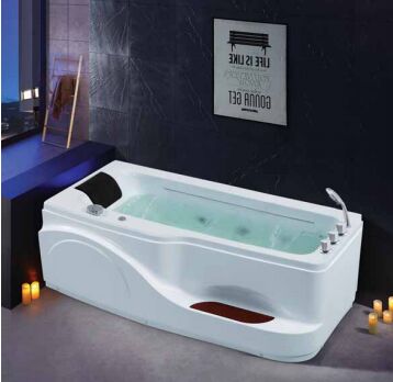 Standard Deckmounted Faucets Compatible Freestanding Hotel Bathtub Featuring Overflow Included Center Drain Location Ideal Bathroom Design