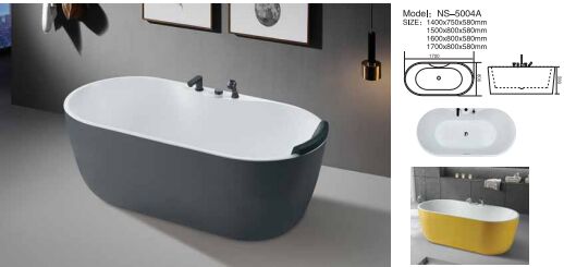 Freestanding Hotel Bathtubs with Overflow Cover and Center Drain for Luxury Soaking Tub Experience