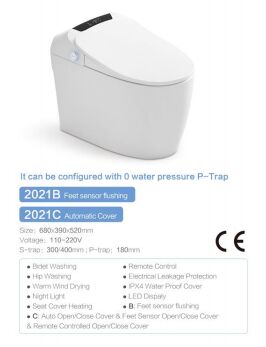 Automated Smart Toilet with Automatic Self-cleaning Nozzle, Instant Heating Type, and Dual-Flush for Efficient Water Management