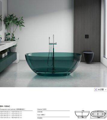 Glossy Surface Finish Hotel Bathtub with Center Drain and Standard Deck-mounted Faucets for Luxury Soaking
