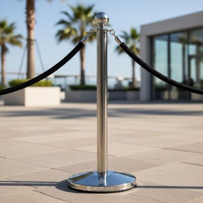 Indoor Outdoor Hotel Railing Stand 8 Kg Stable Heavy Duty Post For Hotels Event Venues Public Spaces