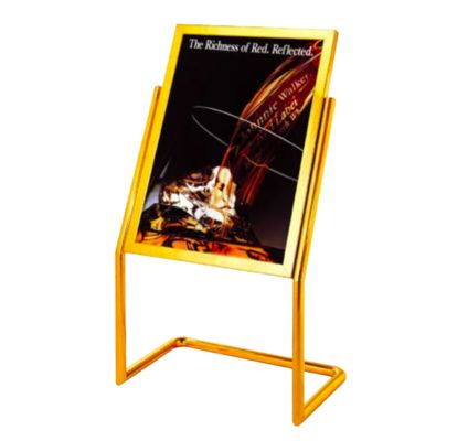 Customized Hotel Metal Sign Stand Stainless Steel Lobby Sign Holder Wear Resistant