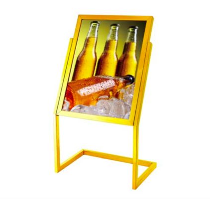 Customized Hotel Metal Sign Stand Stainless Steel Lobby Sign Holder Wear Resistant