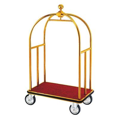 Stainless Steel Luxury Hotel Luggage Trolley Suitcase Cart With Removable Frame