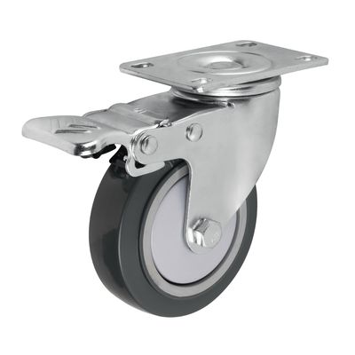 Extra Heavy Duty Polyurethane Swivel Casters With Brakes 100kg-130kg Load