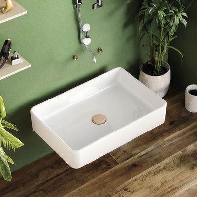 Sanitary Ware Bathroom Ceramic Hand Wash Basin Oil Resistant Single Bowl Style