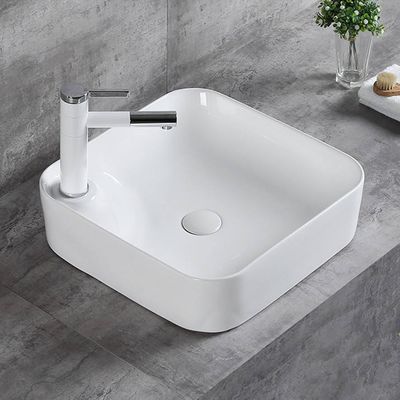 Counter Top Single Ceramic Bathroom Wash Basin With 40cm 60cm Width