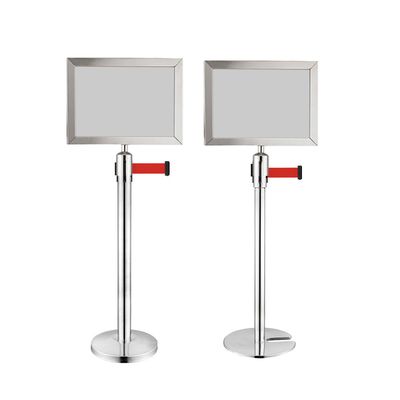 Custom Heavy Duty Hotel Pedestal Sign Stand With Vertical Poster Display Frame