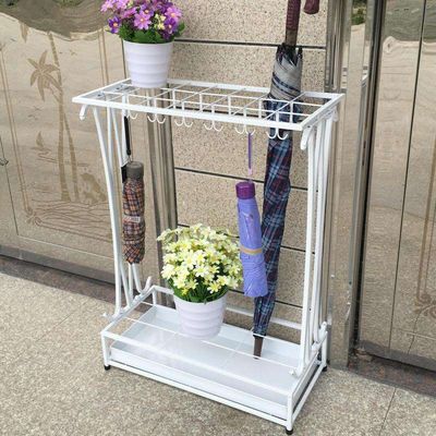 Hotel Hall 10 Slots 21 Slots Umbrella Storage Stand Multi Purpose Metal Umbrella Holder