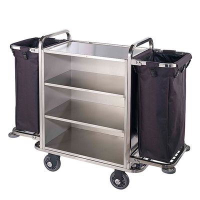 Stainless Steel Multifunctional Hotel Housekeeping Cart Room Service Trolley OEM ODM