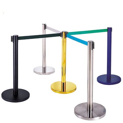 Metal Multi Color Retractable Belt Barrier Crowd Control Posts Railing Stands For Hotel