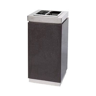 OEM Logo Hotel Ground Ash Barrel Black Color Marble Design Standing Ashtray Bin