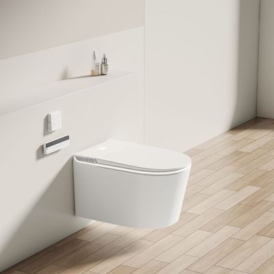 Automatic Ceramic Wall Mounted Smart Toilet Integrated High End Modern Style