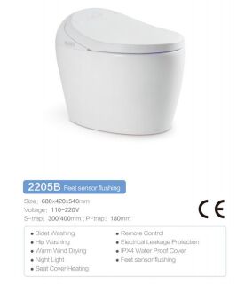 Smart Toilet with Heated Seat Soft Close and Remote Control for Intelligent Bathroom Comfort
