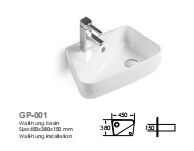 Glossy Surface Finish Bathroom Wash Basin with Single Hole Mounting and Overflow Hole for Modern Bathrooms