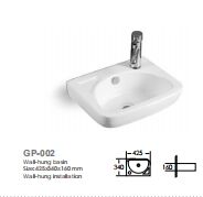 Polished Surface Ceramic Wash Basin with Single Hole Faucet Mount and Overflow Hole for Hotel Bathrooms