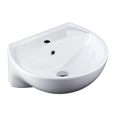 Glossy Polished Bathroom Wash Basin with Single Hole Mounting for Countertop Installation