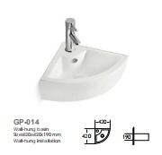 Glossy Surface Corrosion Resistant Bathroom Wash Basin with Overflow Hole for Hotels and Apartments
