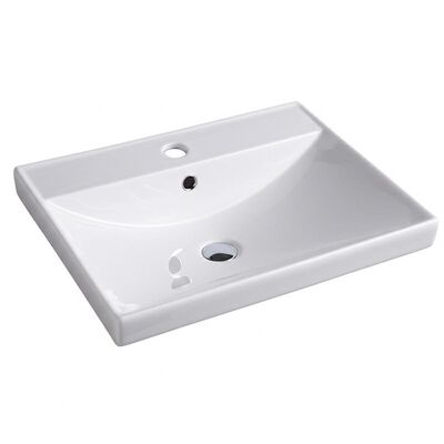 Polished Surface Ceramic Wash Basin with Overflow Hole and Easy To Clean Design for Modern Bathrooms