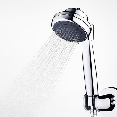 Portable Stainless Steel Bathroom Shower Head with Anti-Clog Nozzles for Enhanced Shower Experience