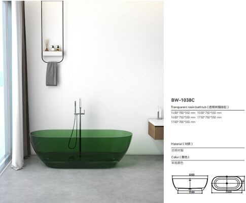 Freestanding Hotel Bathtubs with Glossy Surface Finish, Overflow Cover Included, and Standard Deck-mounted Faucets Compatibility