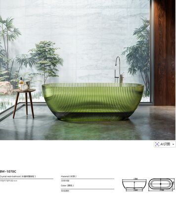 Freestanding Hotel Bathtub with Glossy Surface Finish and Center Drain for Luxurious Guest Experience