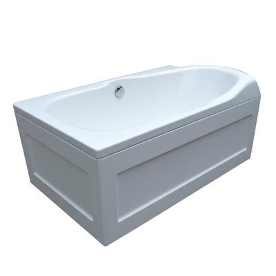 Glossy Surface Finish Hotel Bathtub with Center Drain and Freestanding Installation for Luxury Hotel Bathrooms