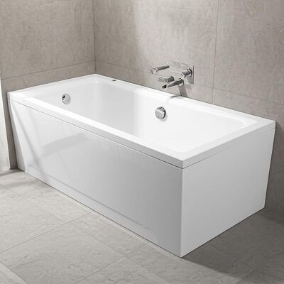 Glossy Surface Finish Freestanding Hotel Bathtub with Overflow Cover Included for Luxury Soaking Experience