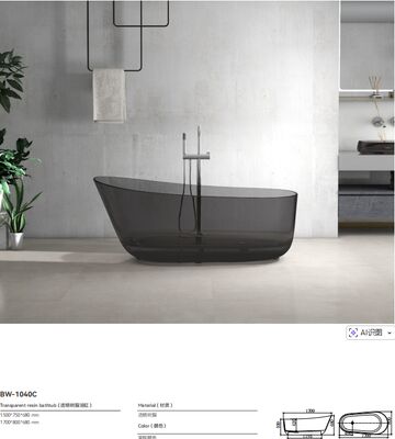 Luxury Soaking Tub with Glossy Surface Finish, Center Drain Location, and Standard Deck-mounted Faucets for Upscale Hotel Bathrooms