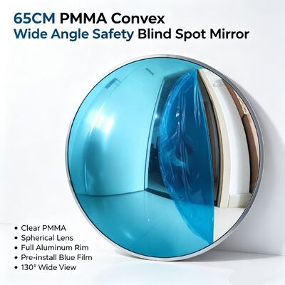 PMMA Blind Spot Convex Safety Mirror With Telescopic Electroplated Bracket For Indoor Garage Warehouse Factory Corner