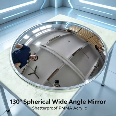 PMMA Blind Spot Convex Safety Mirror With Telescopic Electroplated Bracket For Indoor Garage Warehouse Factory Corner