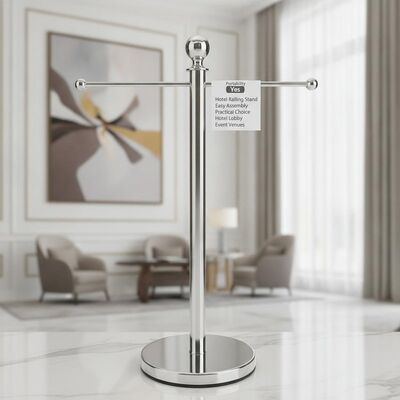 Portability Hotel Railing Stand Round Base Easy Assembly Practical for Hotel Lobby Event Venues